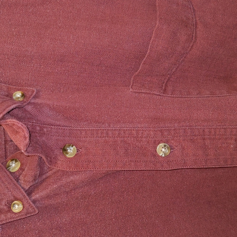 LLBean Men's Size XXL Tall Burgundy Red Button Down Long Sleeve Shirt Shacket - Picture 3 of 10
